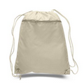 Polyester drawstring bag with outside zipper pocket